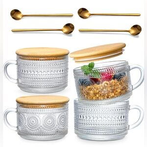 Vintage Coffee Mugs Overnight Oats Containers Spoons Coffee Accessories